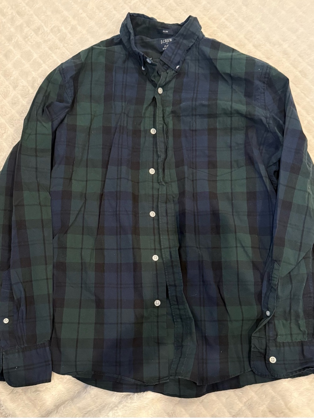 J. Crew Blackwatch Plaid Button-Down Shirt - Green/Blue